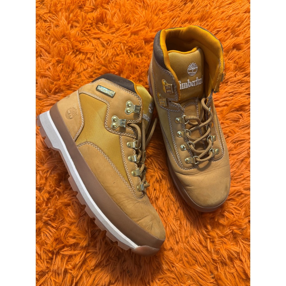 Timberland Euro Hiker Shell Toe Wheat Leather Boots Mens 10 A5TDX